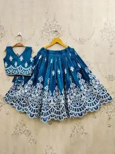 BAESD Girls Embroidered Thread Work Ready to Wear Lehenga & Choli