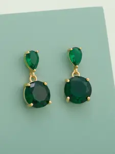 Kushal's Fashion Jewellery Gold-Plated Classic Zircon Studded Drop Earrings