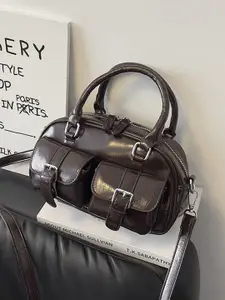 Outzidr Women Solid Structured Buckle Detail