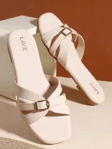 Lavie Women Embellished Open Toe Flats with Buckles