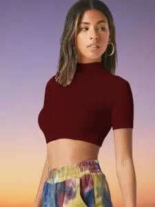 Dream Beauty Fashion Women High Neck Crop Top