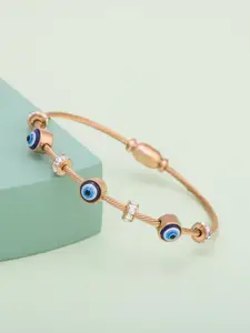 Kushal's Fashion Jewellery Rose Gold-PlatedZircon StuddedBangle