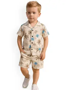 FASHION GRAB Boys Printed T-shirt With Shorts