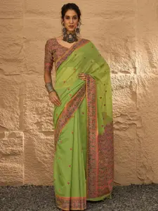 Anouk Ethnic Motifs Pure Linen Khadi Saree