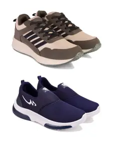 DRACKFOOT Men Pack of 2 Running Non-Marking Shoes