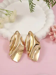 I Jewels Gold Plated Contemporary Studs