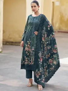 Stylee LIFESTYLE Embroidered Sequinned Organza Unstitched Dress Material