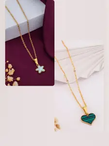 DressBerry Gold-Plated Brass Minimal Necklace