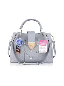 SGM FASHION Set Of 5 Brand Logo Self Design Structured Handheld Handbags