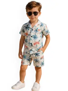 FASHION GRAB Boys Printed Shirt With Shorts