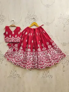BAESD Girls Embroidered Thread Work Ready to Wear Lehenga & Choli
