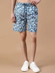 V-Mart Men Floral Printed Regular Fit Mis-Rise Shorts