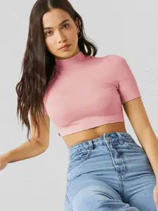 Dream Beauty Fashion Women High Neck Fitted Crop Top