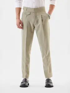 Snitch Men Beige High-Rise Loose Fit Trouser