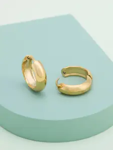Kushal's Fashion Jewellery Gold-Plated Circular Hoop Earrings