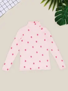Pantaloons Junior Girls Floral Printed High Neck Long Sleeves Sweatshirt