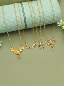 Anouk Set Of 4 Brass Gold-Plated Necklace