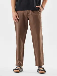 Snitch Men Brown Mid-Rise Relaxed Fit Trouser