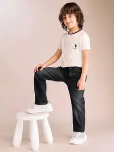 U.S. Polo Assn. Kids Boys Relaxed Fit Mid-Rise Light Fade Jeans