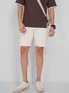 Street 808 by Pantaloons Men Solid Mid-Rise Pure Cotton Regular Shorts