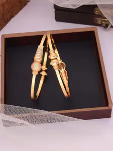 Anouk Set Of 2 Gold-Plated Brass American Diamond Studded Bangles