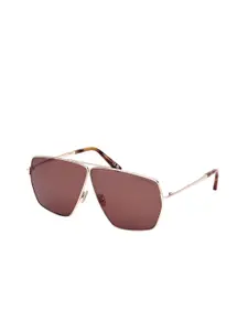 Tom Ford Women Brown Lens & Gold-Toned Oversized Sunglasses with