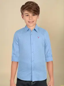 Allen Solly Junior Boys Micro Ditsy Printed Regular Fit Pure Cotton Casual Shirt
