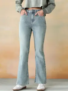 Flying Machine Women Flared Mid-Rise Light Fade Stretchable Vintage  Jeans