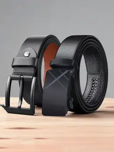 Provogue Men Set of 2 Textured Leather Formal Belts