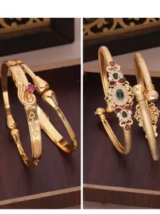 Anouk Gold-Plated Brass American Diamond Bangle set