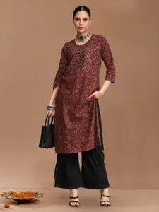 Varanga Ethnic Motifs Printed Cotton Straight Kurta