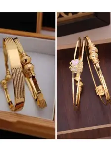 Anouk Gold-Plated Brass American Diamond Bangle set