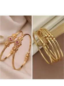 Anouk Women Gold-Plated Brass American Diamond Ethnic Adjustable Bangle