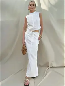 MIAKEE Sleeveless Top & Skirt Co-Ord Set