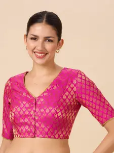 Studio Shringaar Woven Design V-Neck Saree Blouse
