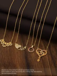 Anouk Women Set Of 4 Brass Gold-Plated Handcrafted Ethnic Necklace