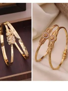 Anouk Pack Of 2 Gold-Plated Brass American Diamond Bangles