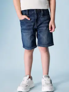 U.S. Polo Assn. Kids Boys Solid Mid-Rise Cotton Denim Shorts