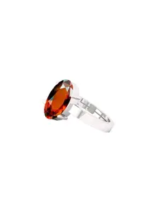Barmunda gems Brown Brass Silver-Plated Ring