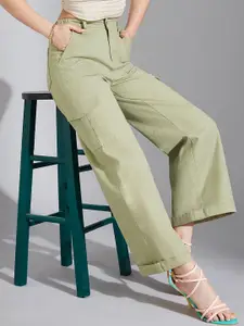 Life With Pockets Women Wide Leg Clean Look No Fade Stretchable Cotton Jeans