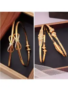 Anouk Gold-Plated Brass American Diamond Bangle set