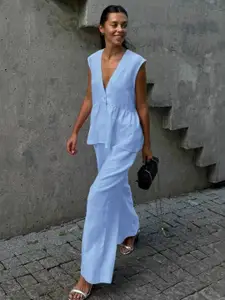 MIAKEE Sleeveless Top & Palazzos Co-Ord Set