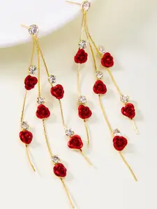 DIVASTRI Gold-Plated Floral Drop Earrings