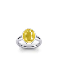 Barmunda gems Yellow Silver-Plated Ring