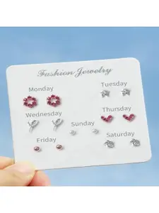Vembley Pack of 7 Contemporary Studs Earrings