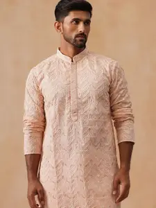 Jompers Men Woven Design Embroidered Kurta with Pyjama