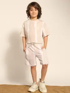 U.S. Polo Assn. Kids Boys Striped Tie and Dye Pure Cotton Shorts