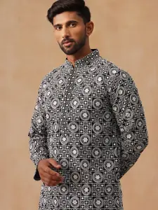 Jompers Men Embroidered Regular Chikankari Kurta with Pyjamas