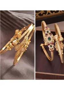 Anouk Set of 4 Gold Plated American Diamond Adjustable Bangles