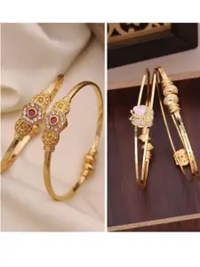 Anouk Set of 4 Gold-Plated Brass American Diamond Bangle